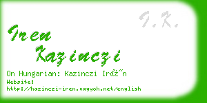 iren kazinczi business card